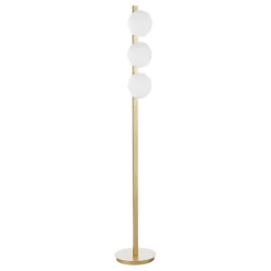 Tauri 3 Light Gold & Opal Glass Floor Lamp