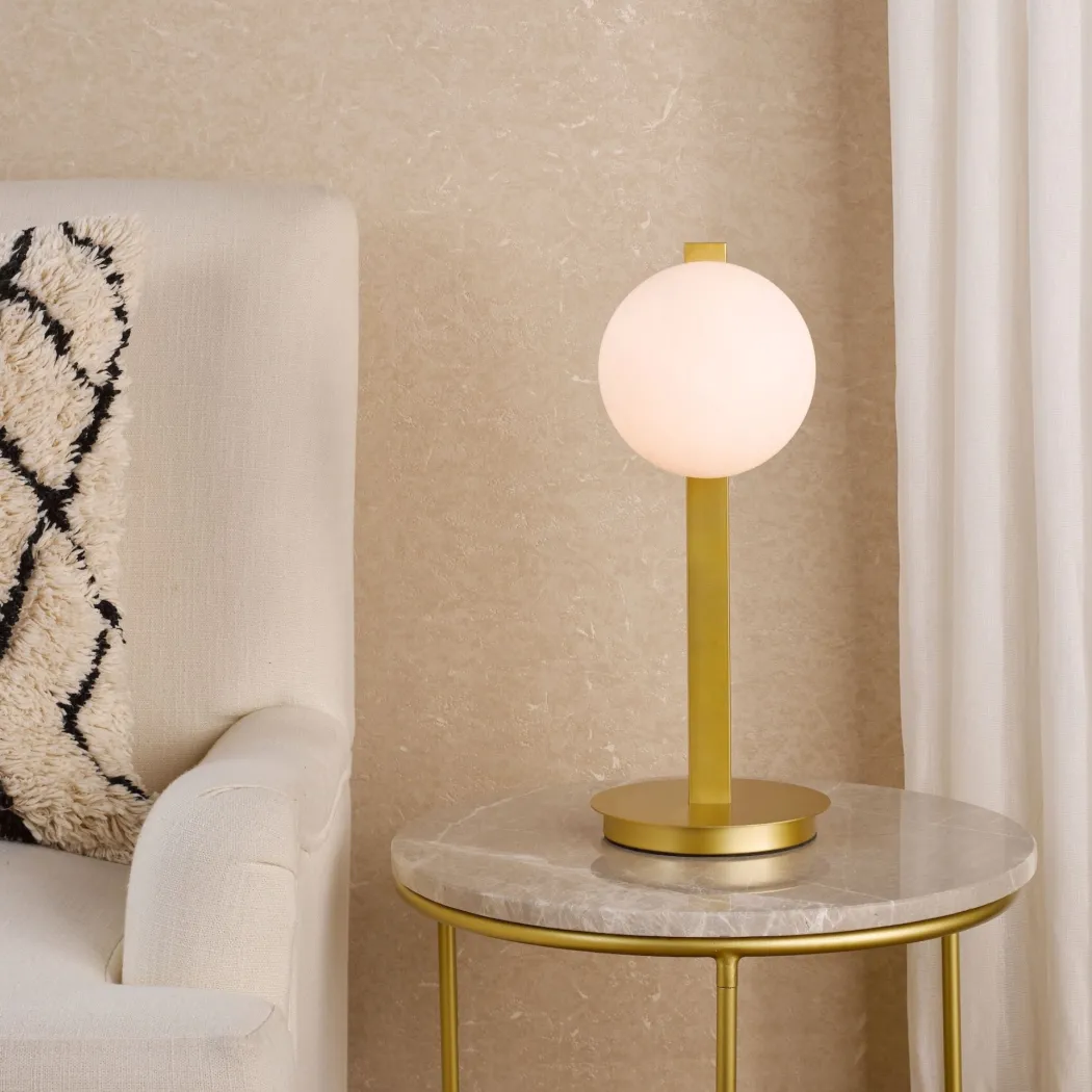 Tauri Gold & Opal Glass Table Lamp