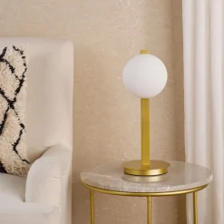 Tauri Gold & Opal Glass Table Lamp