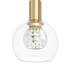 Terque 6 Light Brushed Brass & Black LED Multi Drop Pendant Ceiling Light