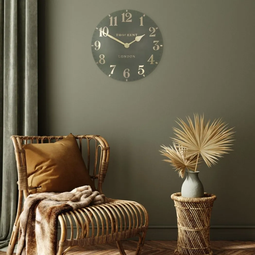 Thomas Kent 20" Arabic Wall Clock Lichen Green