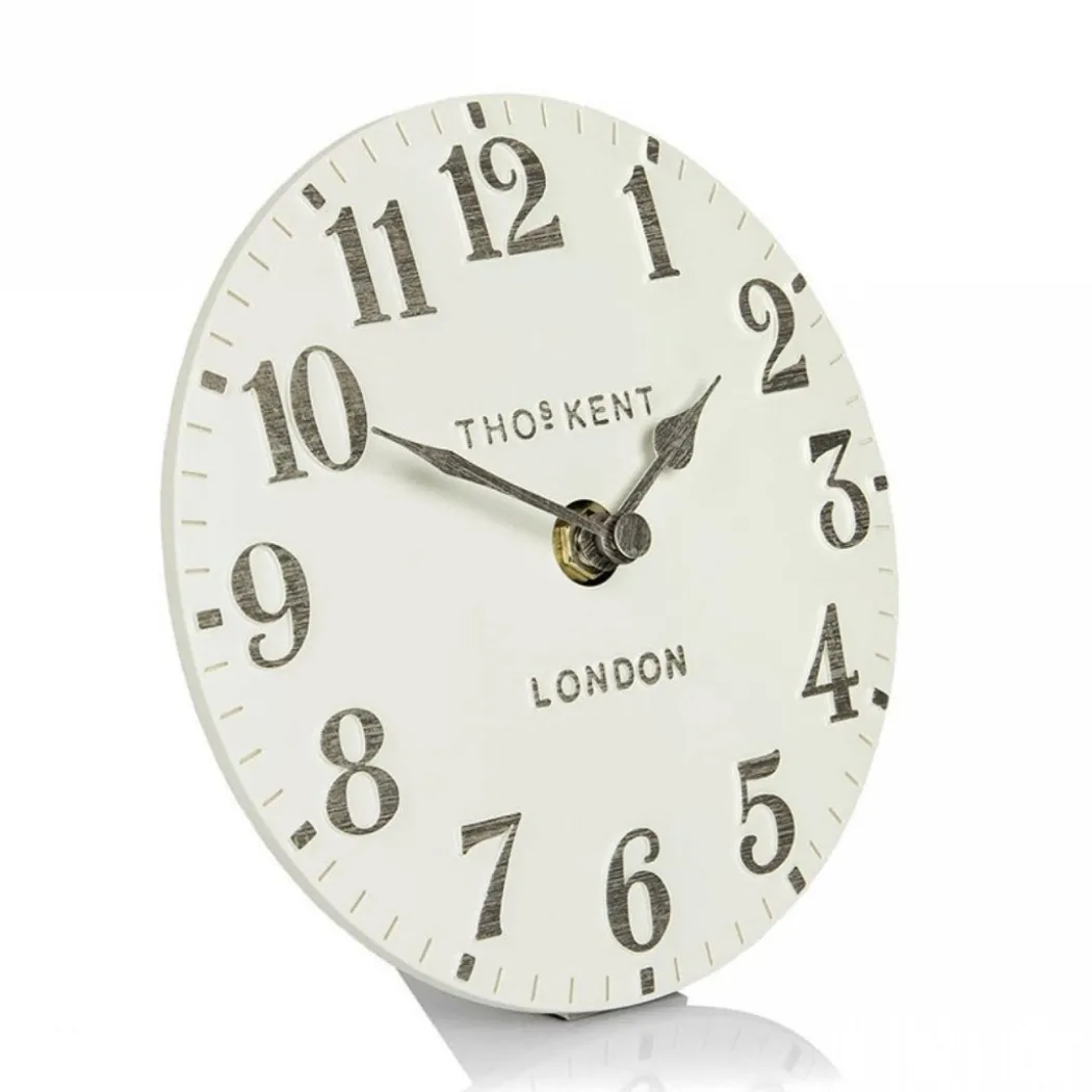 Thomas Kent Arabic Mantel Clock Limestone