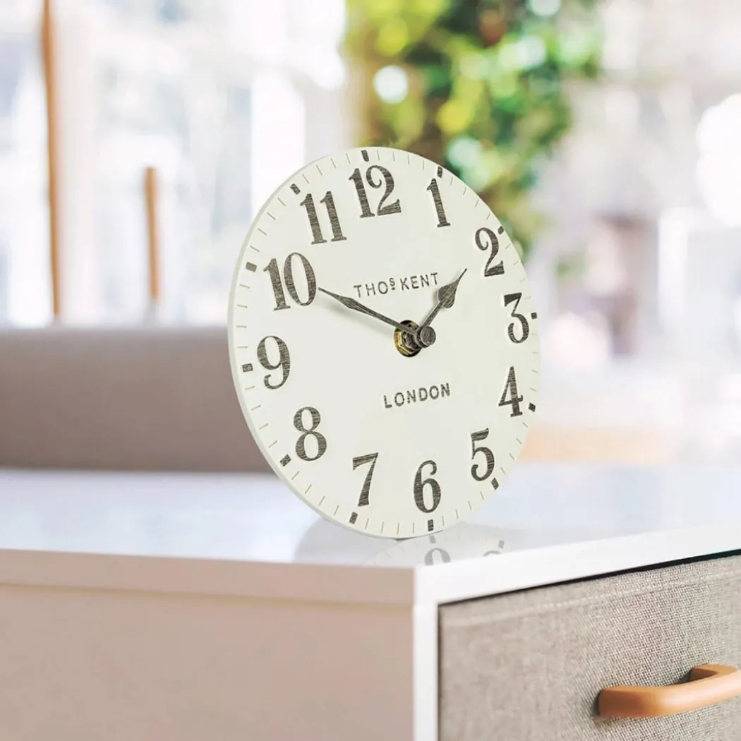 Thomas Kent Arabic Mantel Clock Limestone