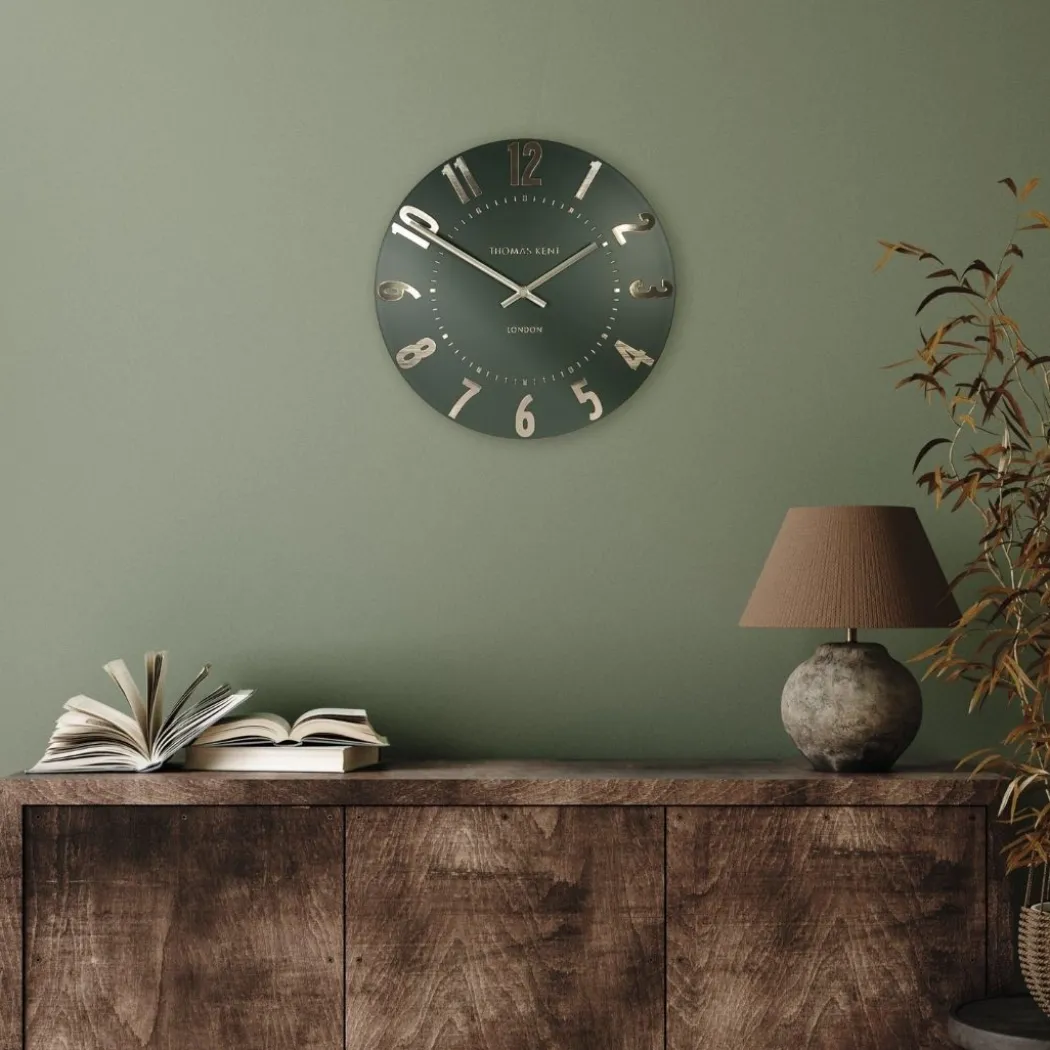 Thomas Kent Mulberry 12" Wall Clock Olive Green