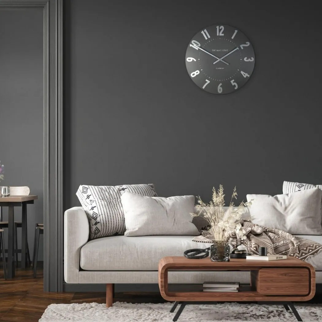 Thomas Kent Mulberry 20" Wall Clock Graphite Silver