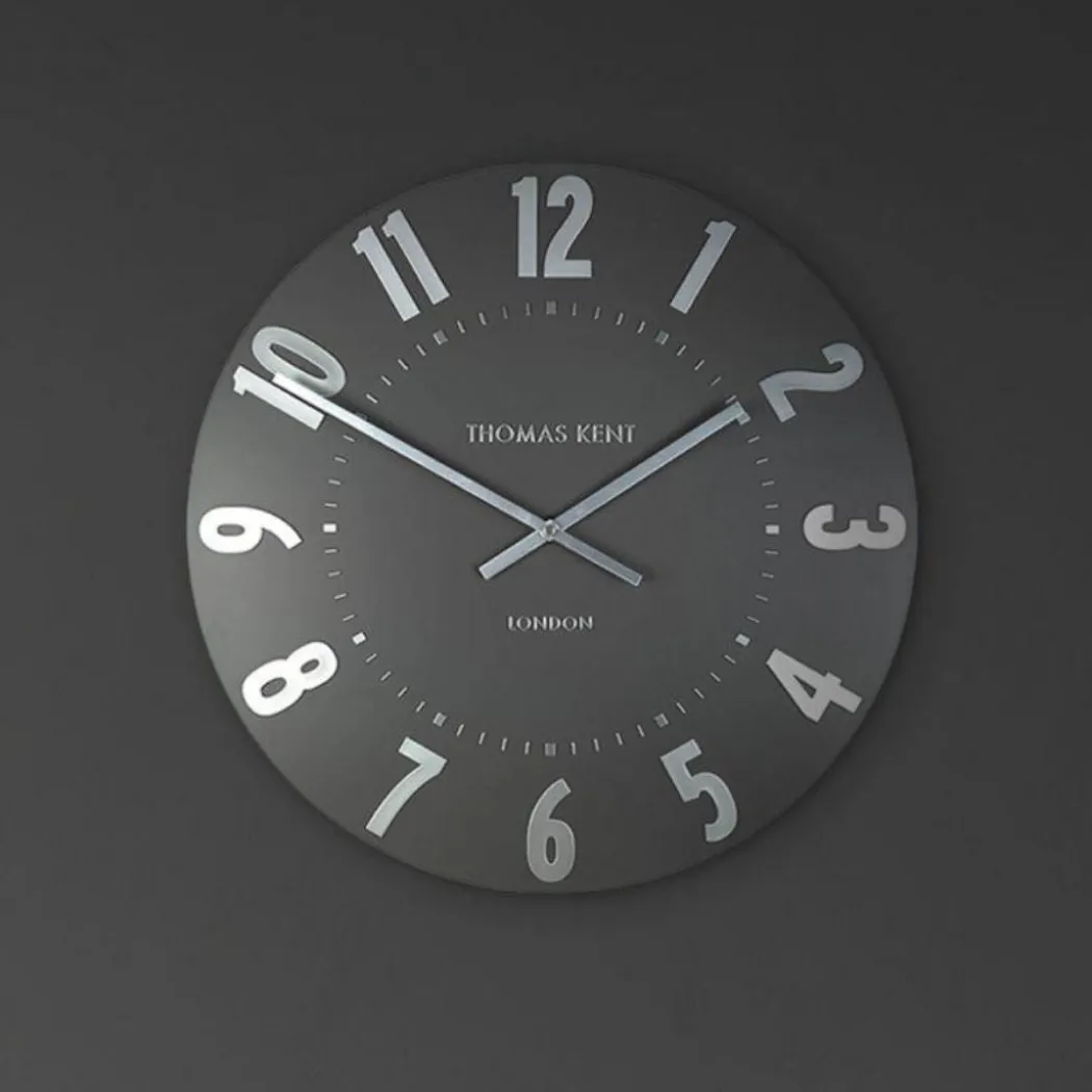 Thomas Kent Mulberry 20" Wall Clock Graphite Silver