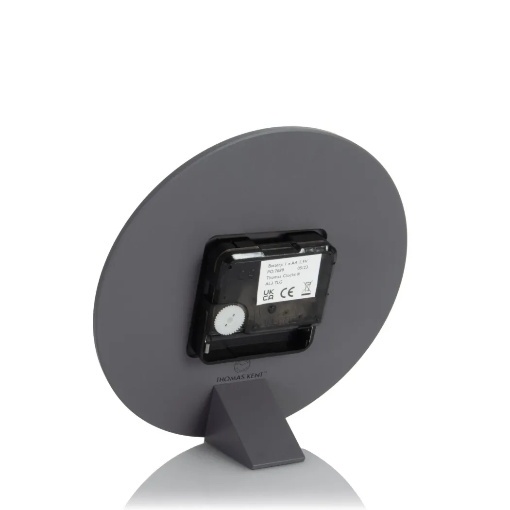 Thomas Kent Mulberry Mantel Clock Graphite Silver