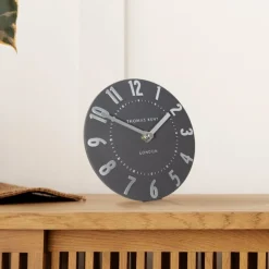 Thomas Kent Mulberry Mantel Clock Graphite Silver