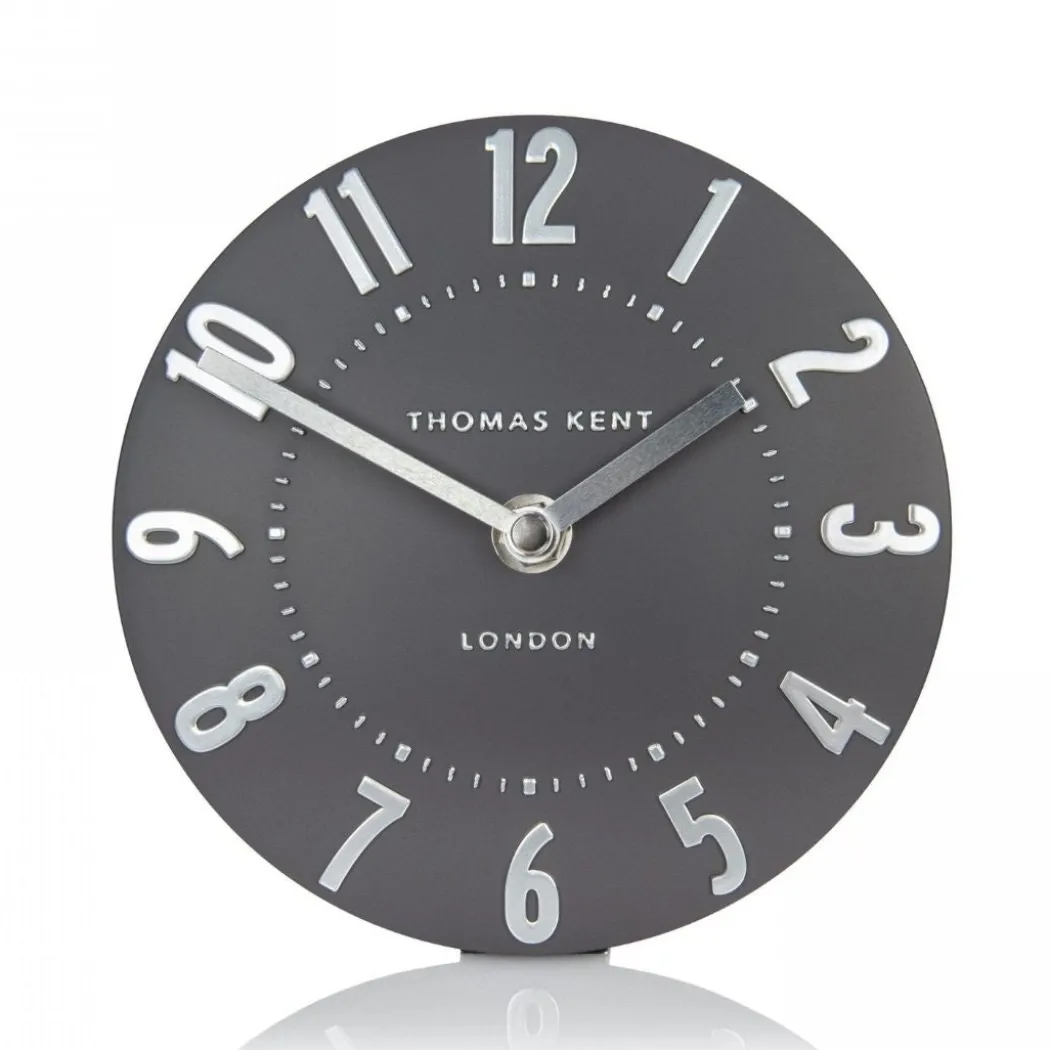 Thomas Kent Mulberry Mantel Clock Graphite Silver