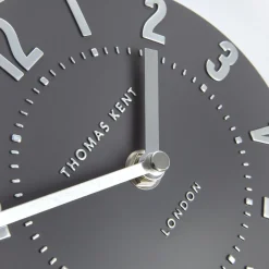 Thomas Kent Mulberry Mantel Clock Graphite Silver