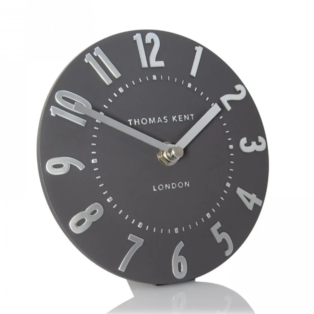 Thomas Kent Mulberry Mantel Clock Graphite Silver