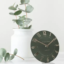 Thomas Kent Mulberry Mantel Clock Olive Green