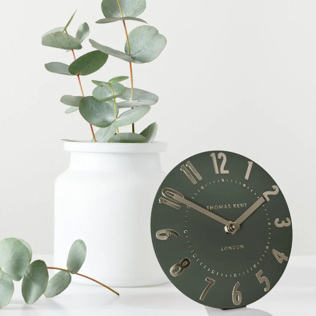 Thomas Kent Mulberry Mantel Clock Olive Green