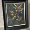 Three Parrots Digital Print with Black Frame