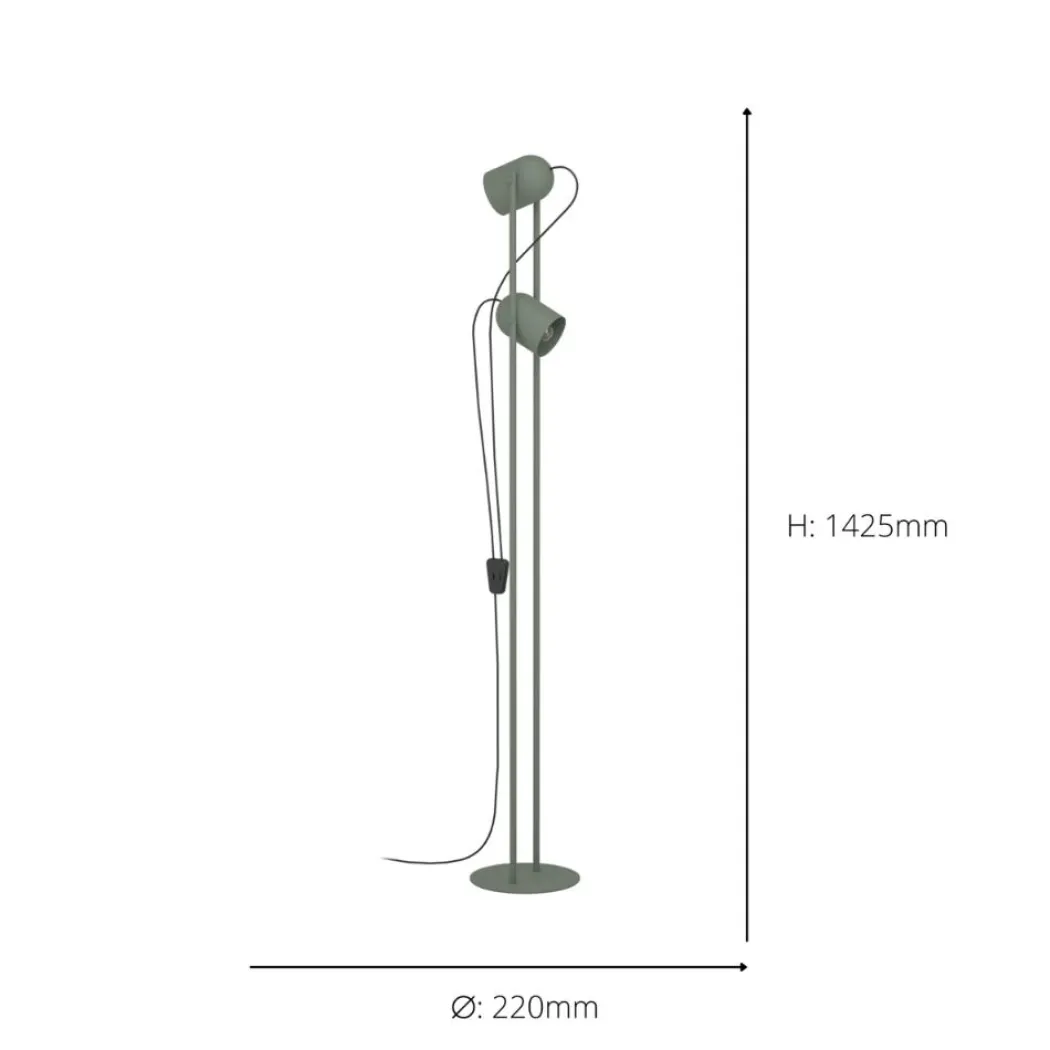 Tilston 2-Light Green Floor Lamp