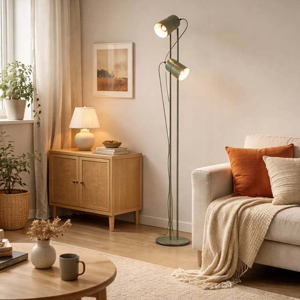 Tilston 2-Light Green Floor Lamp