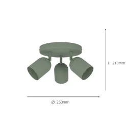 Tilston 3-Light Green Spot Plate Light