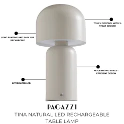 Tina Natural LED Rechargeable Table Lamp