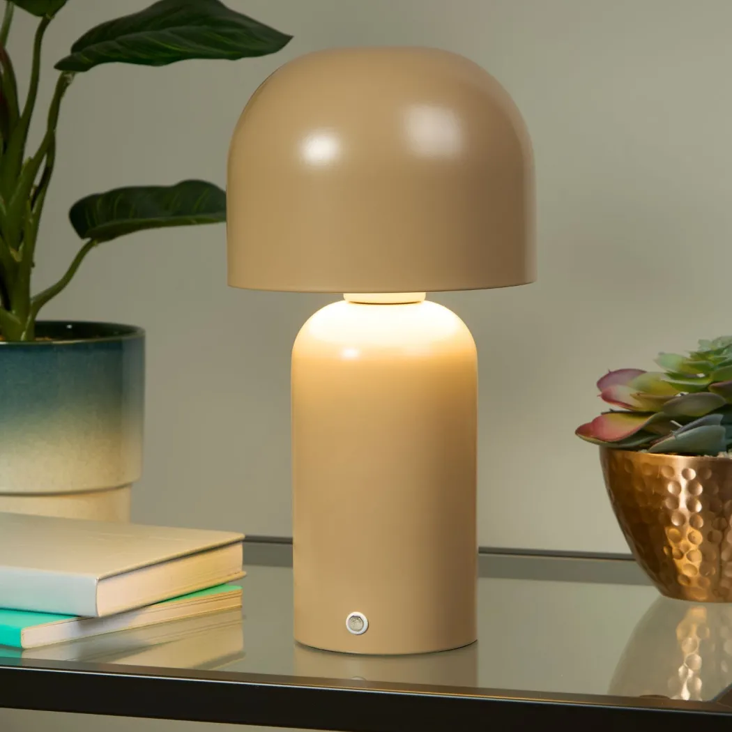 Tina Taupe LED Rechargeable Touch Table Lamp