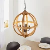 Toba 4-Light Wood Pendant Ceiling Light