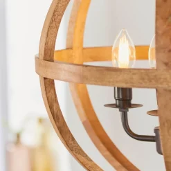 Toba 4-Light Wood Pendant Ceiling Light