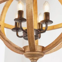 Toba 4-Light Wood Pendant Ceiling Light