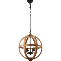 Toba 4-Light Wood Pendant Ceiling Light