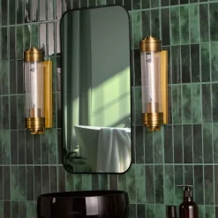 Tommaso Antique Bronze & Glass IP44 Wall Light