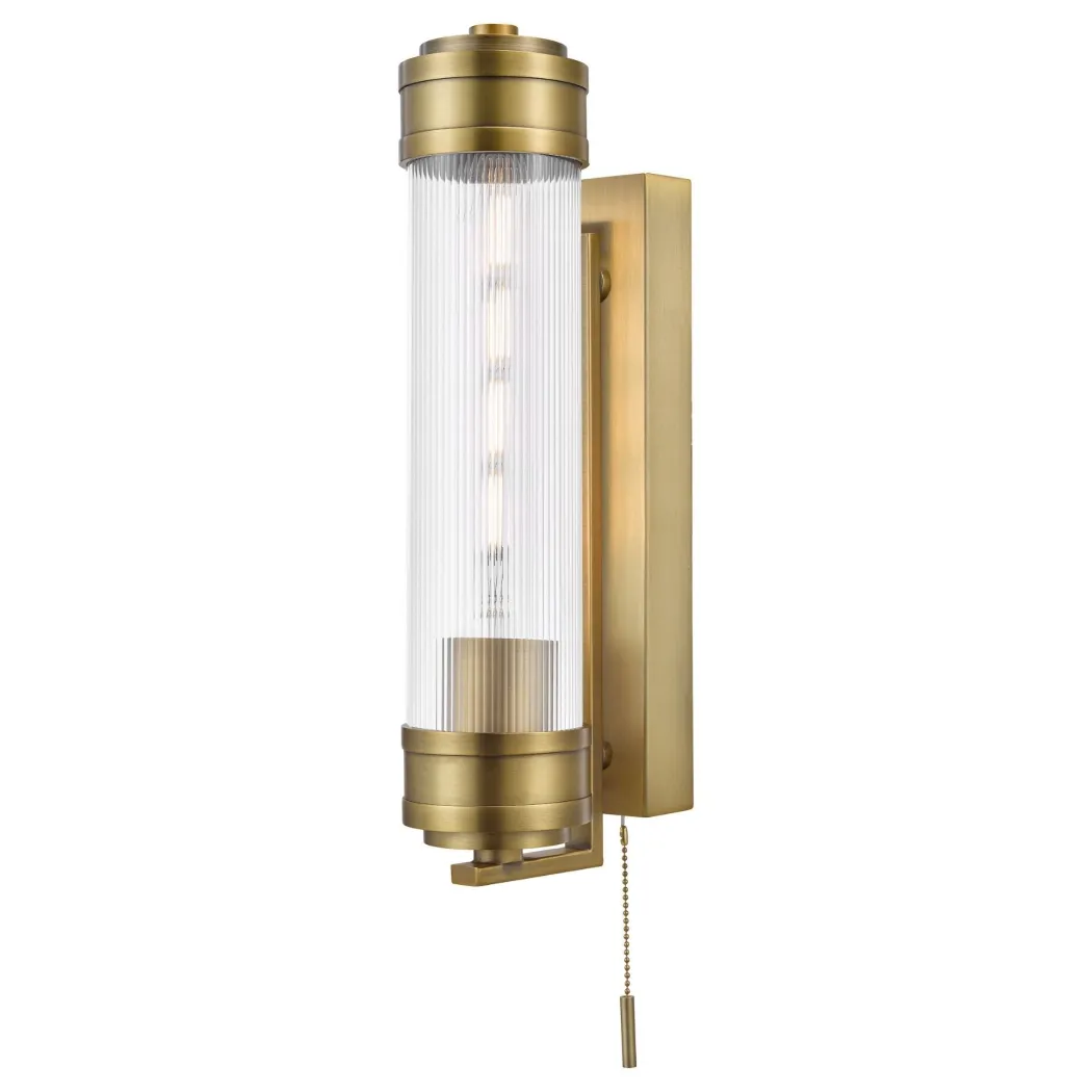 Tommaso Antique Bronze & Glass IP44 Wall Light
