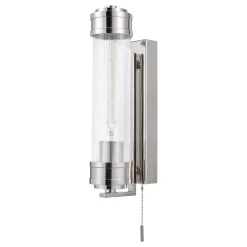 Tommaso Polished Nickel & Glass IP44 Wall Light