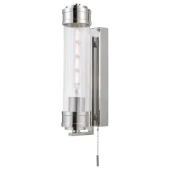 Tommaso Polished Nickel & Glass IP44 Wall Light
