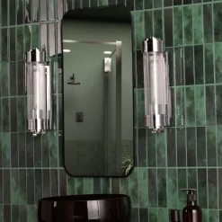 Tommaso Polished Nickel & Glass IP44 Wall Light