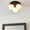 Toronto 3 Light IP44 Flush Matte Black Ceiling Light