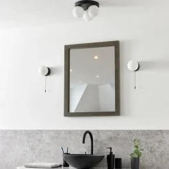 Toronto 3 Light IP44 Flush Matte Black Ceiling Light