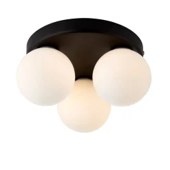 Toronto 3 Light IP44 Flush Matte Black Ceiling Light