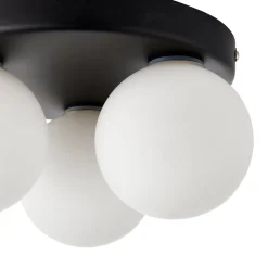 Toronto 3 Light IP44 Flush Matte Black Ceiling Light