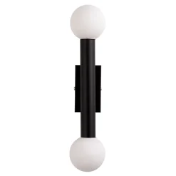 Toronto Matt Black IP44 2 Light Wall Light
