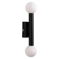 Toronto Matt Black IP44 2 Light Wall Light