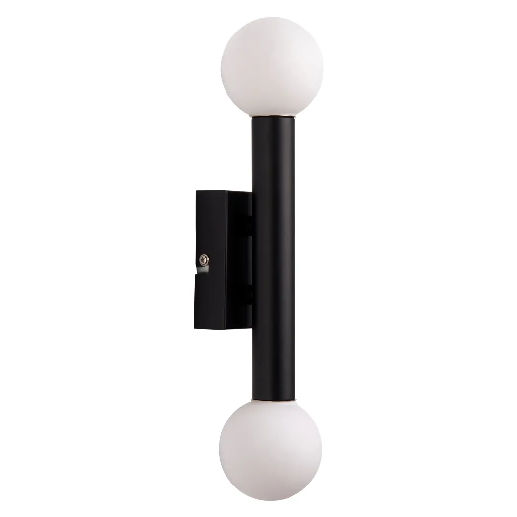 Toronto Matt Black IP44 2 Light Wall Light
