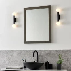 Toronto Matt Black IP44 2 Light Wall Light