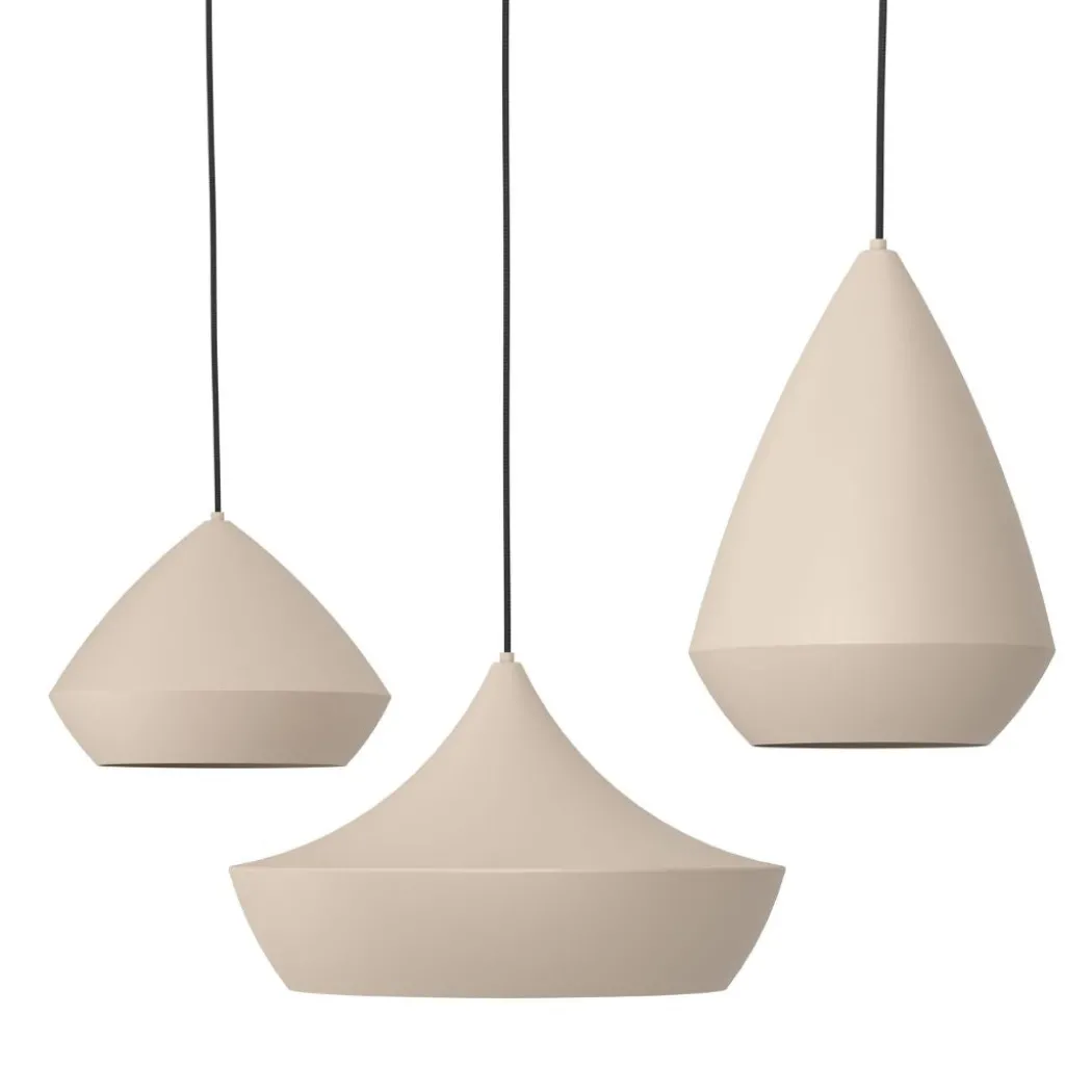 Torremolinos 3 Light Sand & Black Pendant Ceiling Light