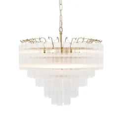 Toulouse 12 Light Brass & Glass Pendant Ceiling Light