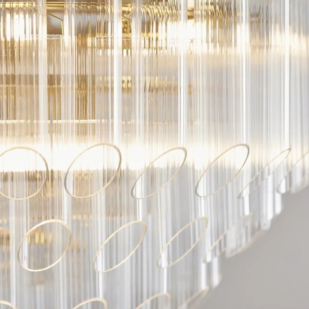 Toulouse 12 Light Gold & Glass Pendant Ceiling Light