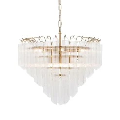 Toulouse 12 Light Gold & Glass Pendant Ceiling Light