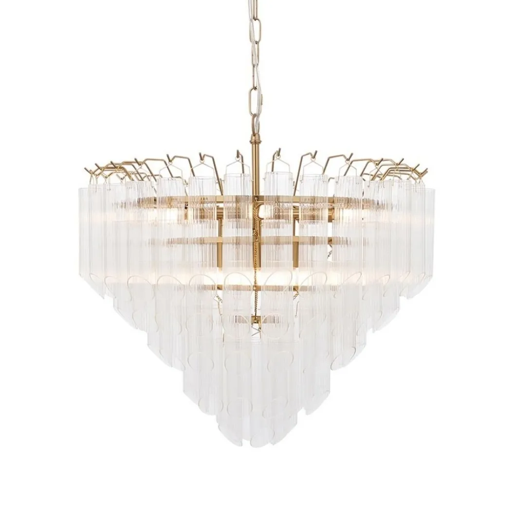 Toulouse 12 Light Gold & Glass Pendant Ceiling Light