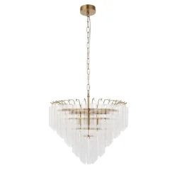 Toulouse 12 Light Gold & Glass Pendant Ceiling Light