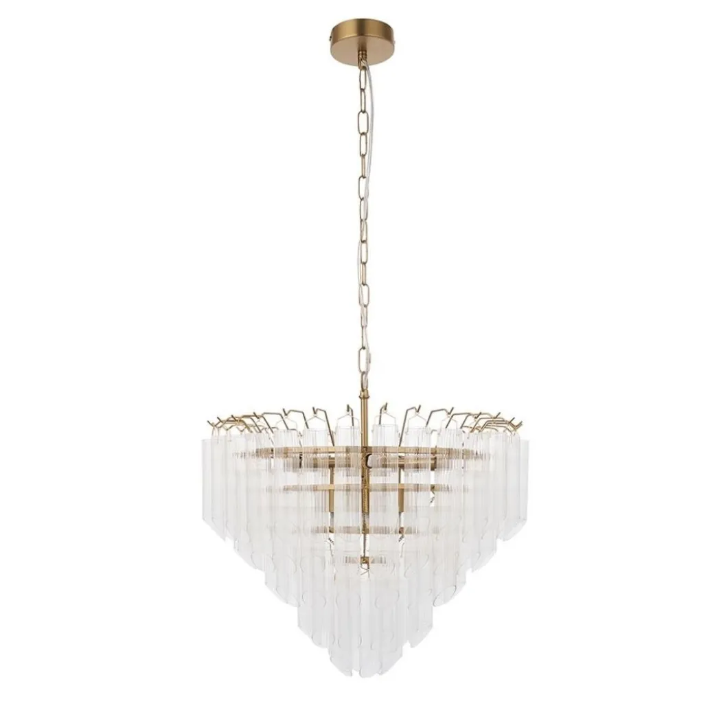 Toulouse 12 Light Gold & Glass Pendant Ceiling Light