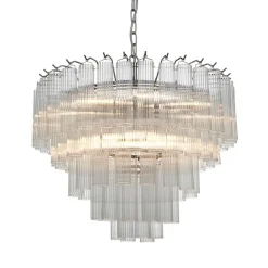 Toulouse 12-Light Silver and Glass Pendant Ceiling Light