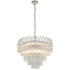 Toulouse 12-Light Silver and Glass Pendant Ceiling Light