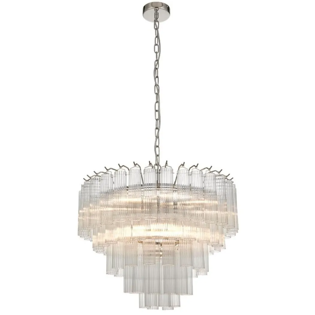 Toulouse 12-Light Silver and Glass Pendant Ceiling Light